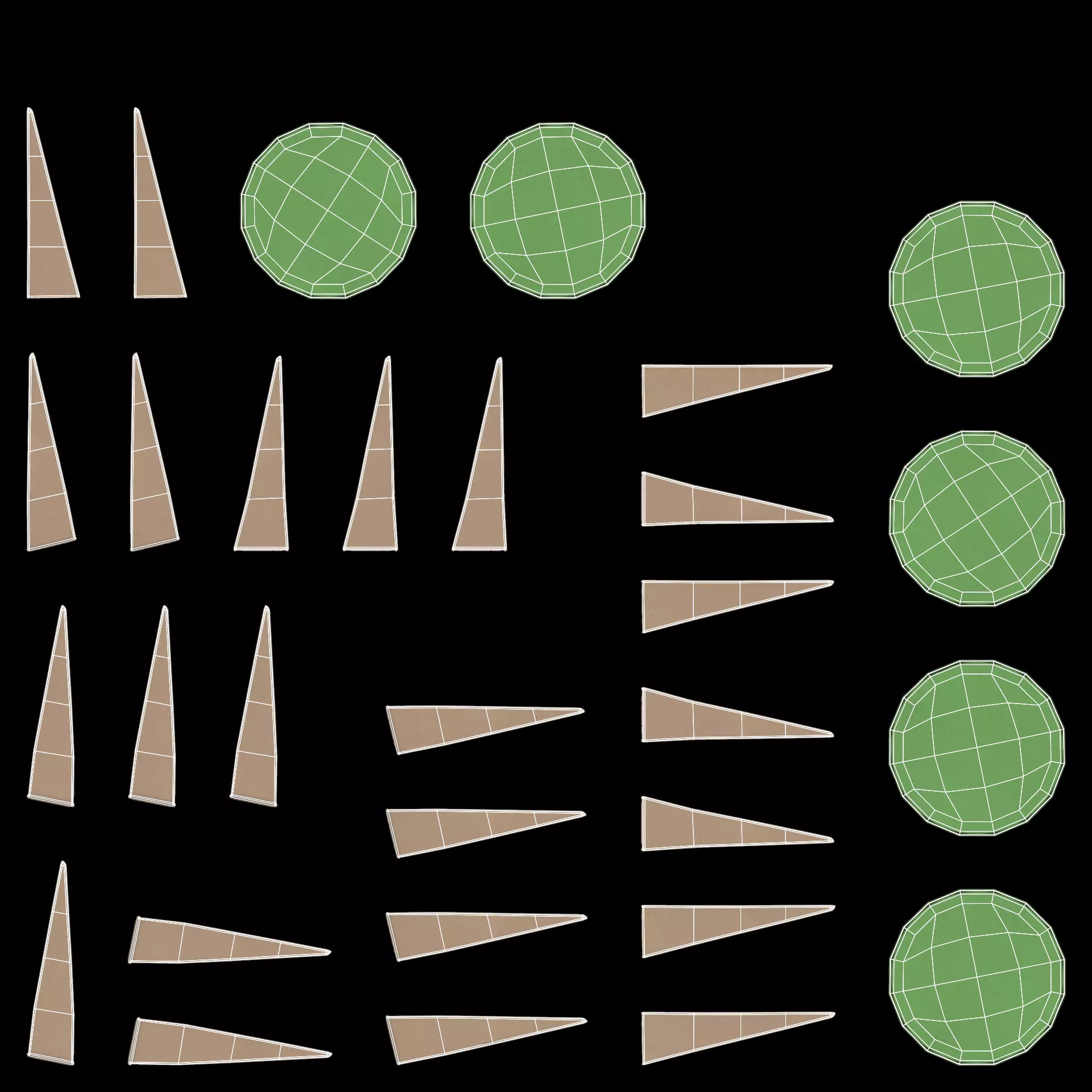 Paper Trees Low-poly 3D model_12