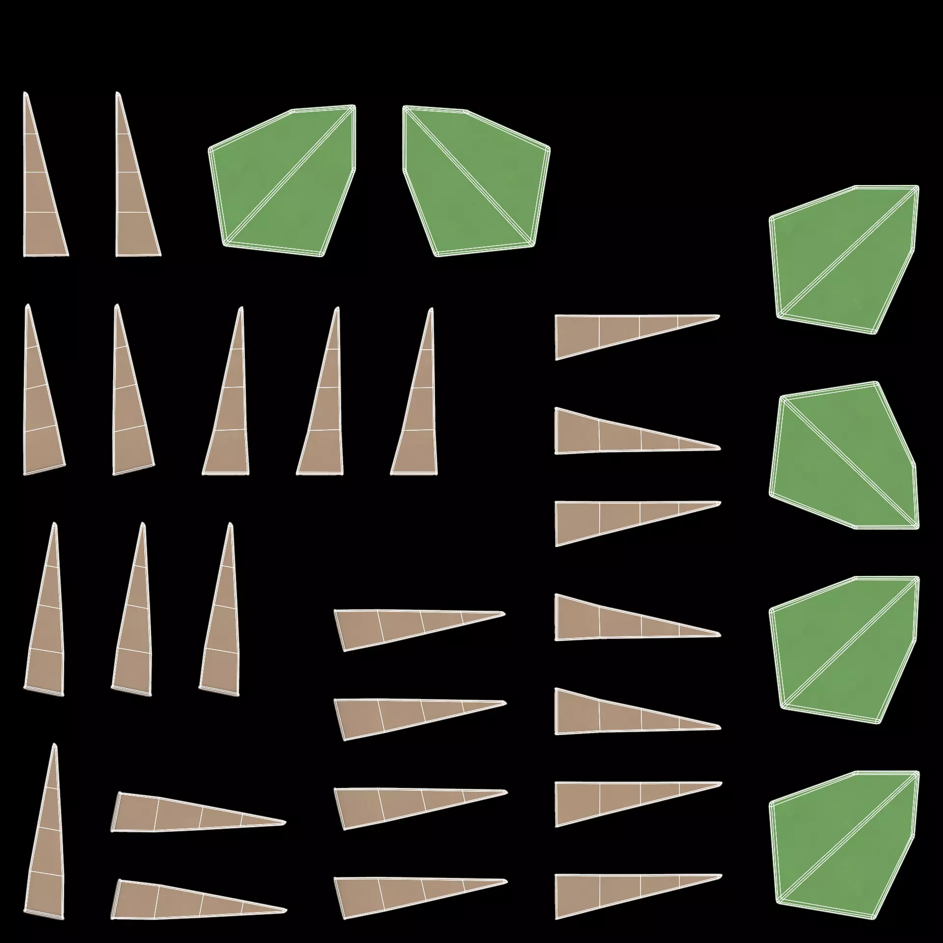 Paper Trees Low-poly 3D model_13