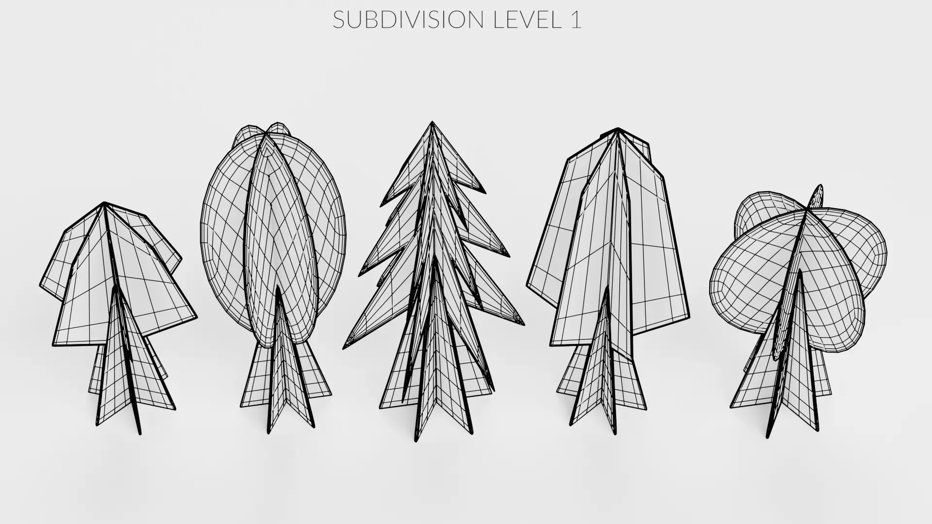 Paper Trees Low-poly 3D model_19