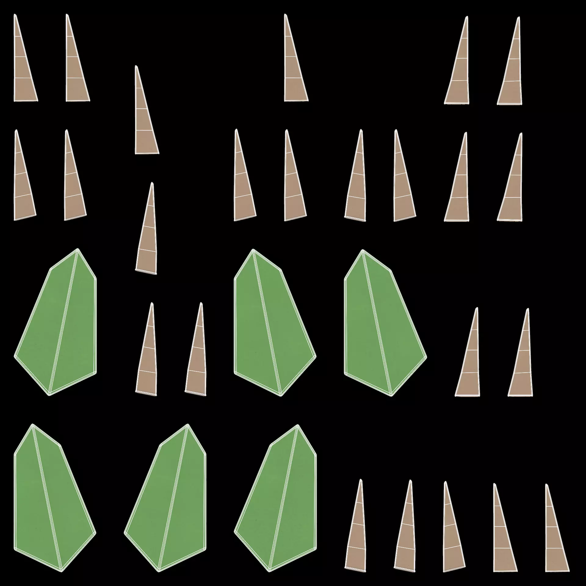 Paper Trees Low-poly 3D model_11