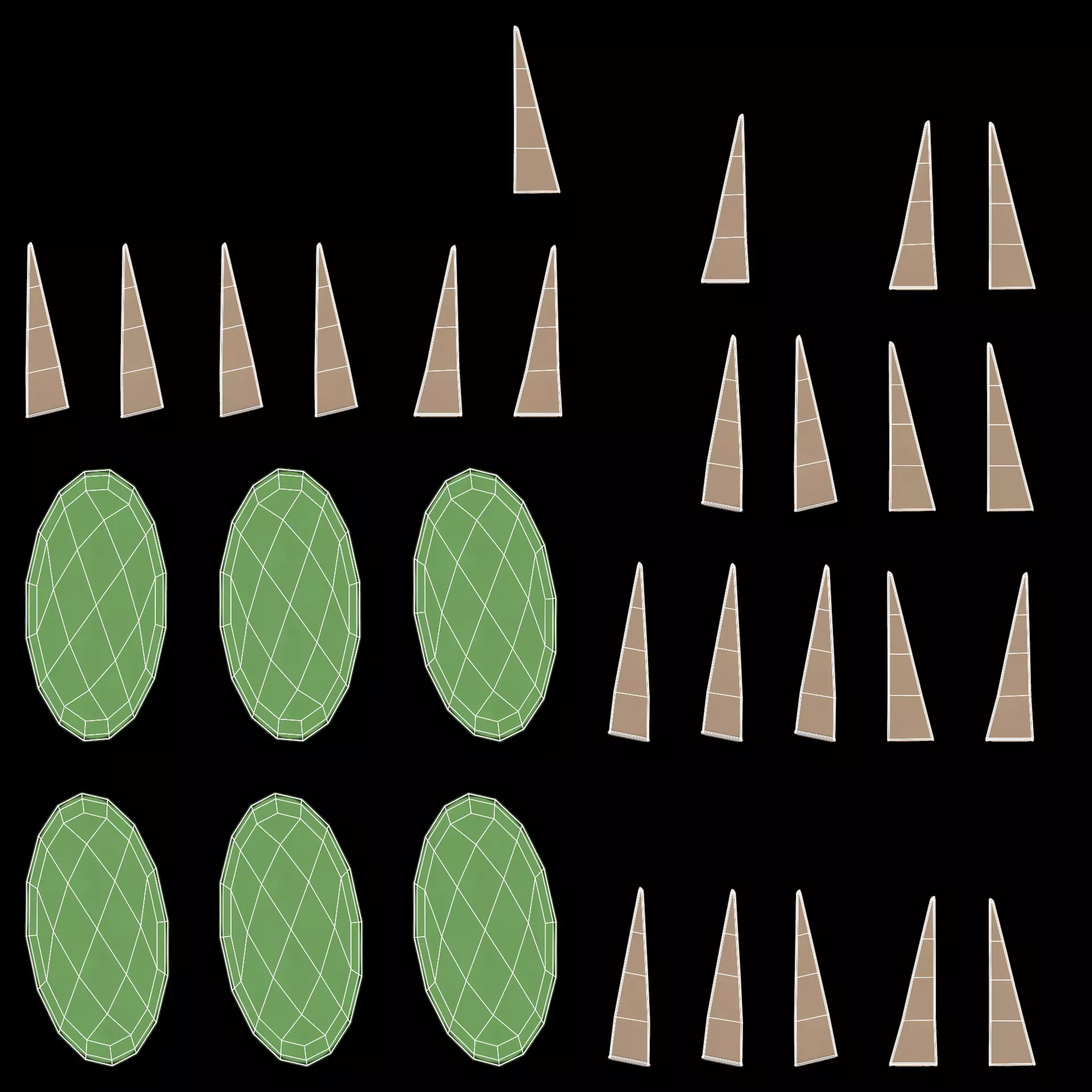 Paper Trees Low-poly 3D model_15