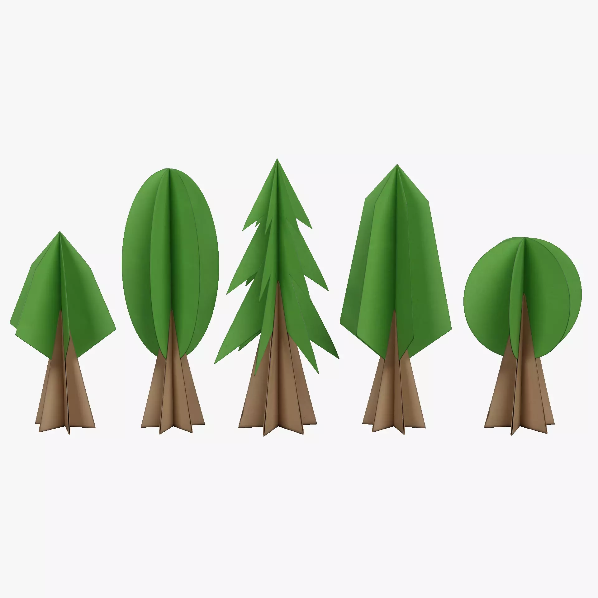 Paper Trees Low-poly 3D model_20