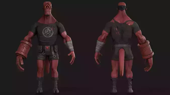 Stylized Game Ready Hellboy 