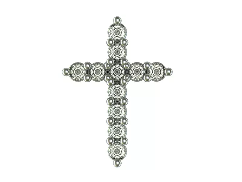 11 Stone Diamond Basket Style Cross 3D print model_1