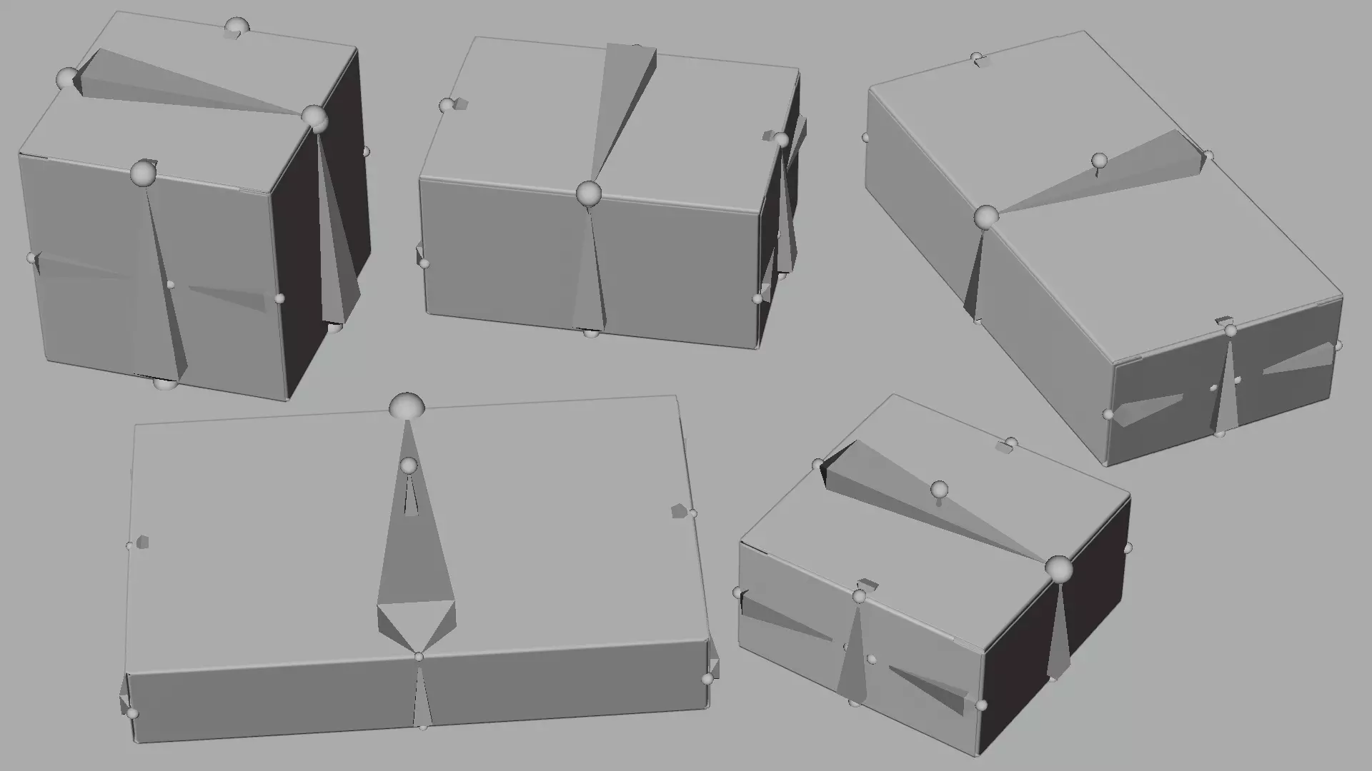 -Paper Boxes - Fully Rigged- Low-poly 3D model_3