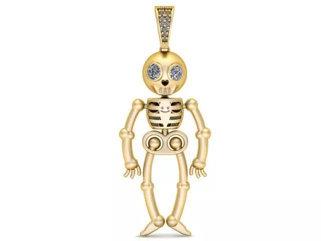 PUMPKIN AND SKUL BODY PENDANT 3D PRIANTABLE MODEL  3D print model_3