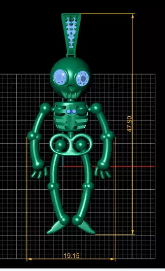 PUMPKIN AND SKUL BODY PENDANT 3D PRIANTABLE MODEL  3D print model_5