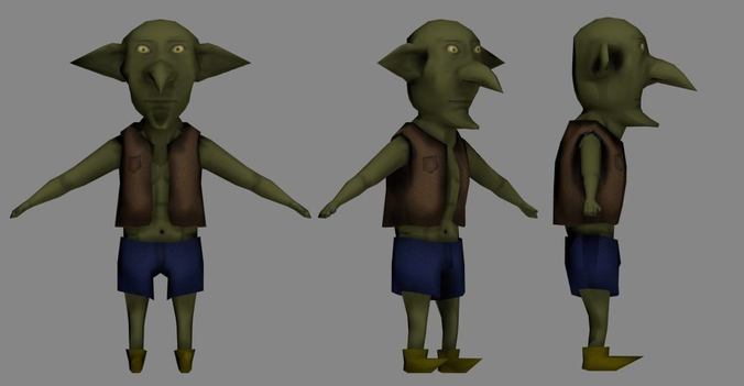 Goblin LowPoly gnome character Free low-poly 3D model