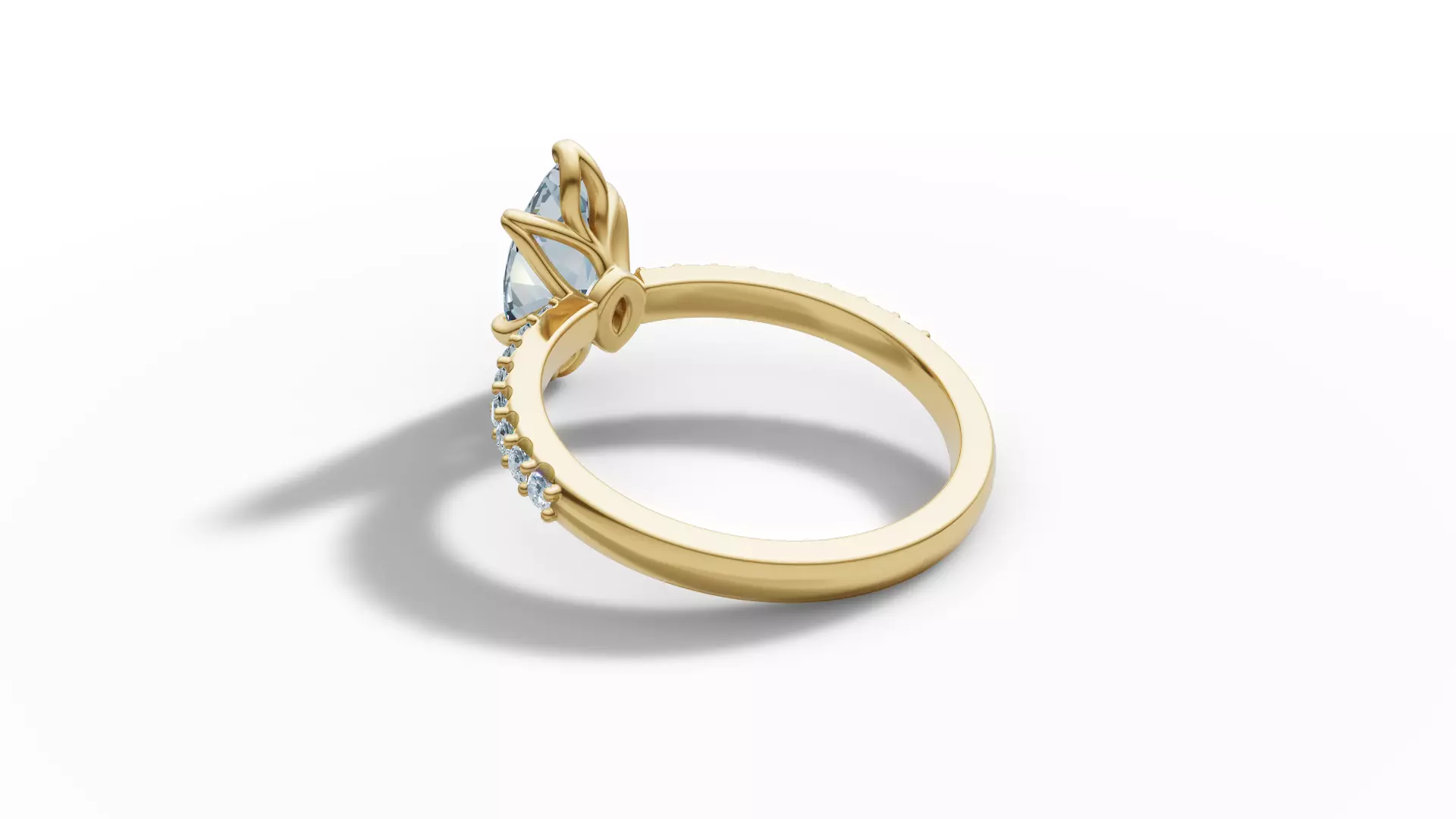 1ct Marquise Solitaire Engagement Ring Tulip Head 2 RINGS 3D Model Collection_26