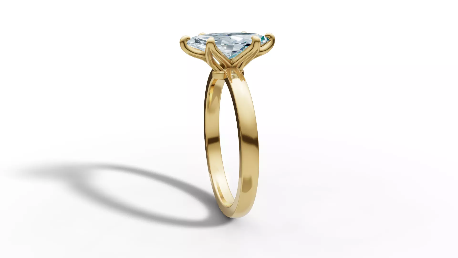 1ct Marquise Solitaire Engagement Ring Tulip Head 2 RINGS 3D Model Collection_23