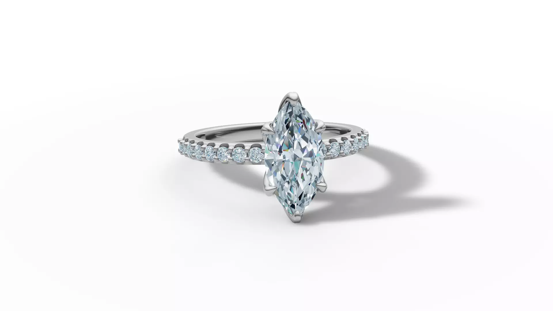 1ct Marquise Solitaire Engagement Ring Tulip Head 2 RINGS 3D Model Collection_39