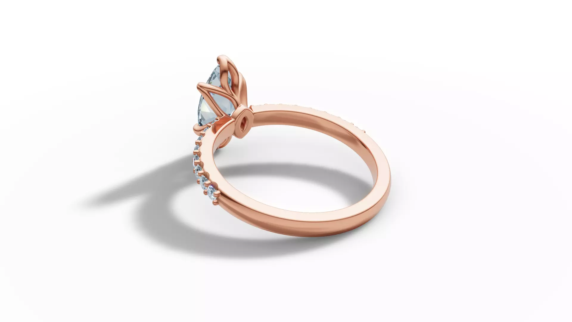 1ct Marquise Solitaire Engagement Ring Tulip Head 2 RINGS 3D Model Collection_25