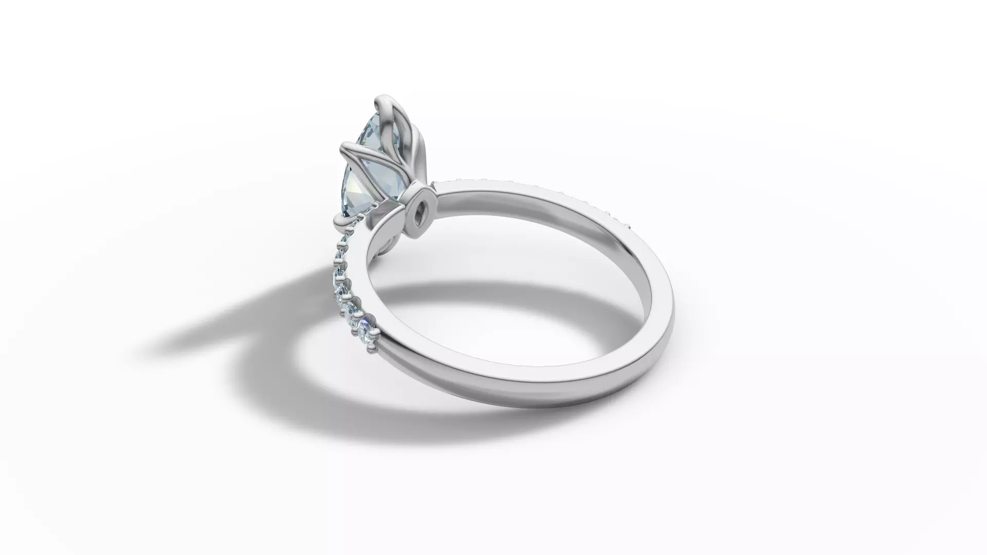 1ct Marquise Solitaire Engagement Ring Tulip Head 2 RINGS 3D Model Collection_27