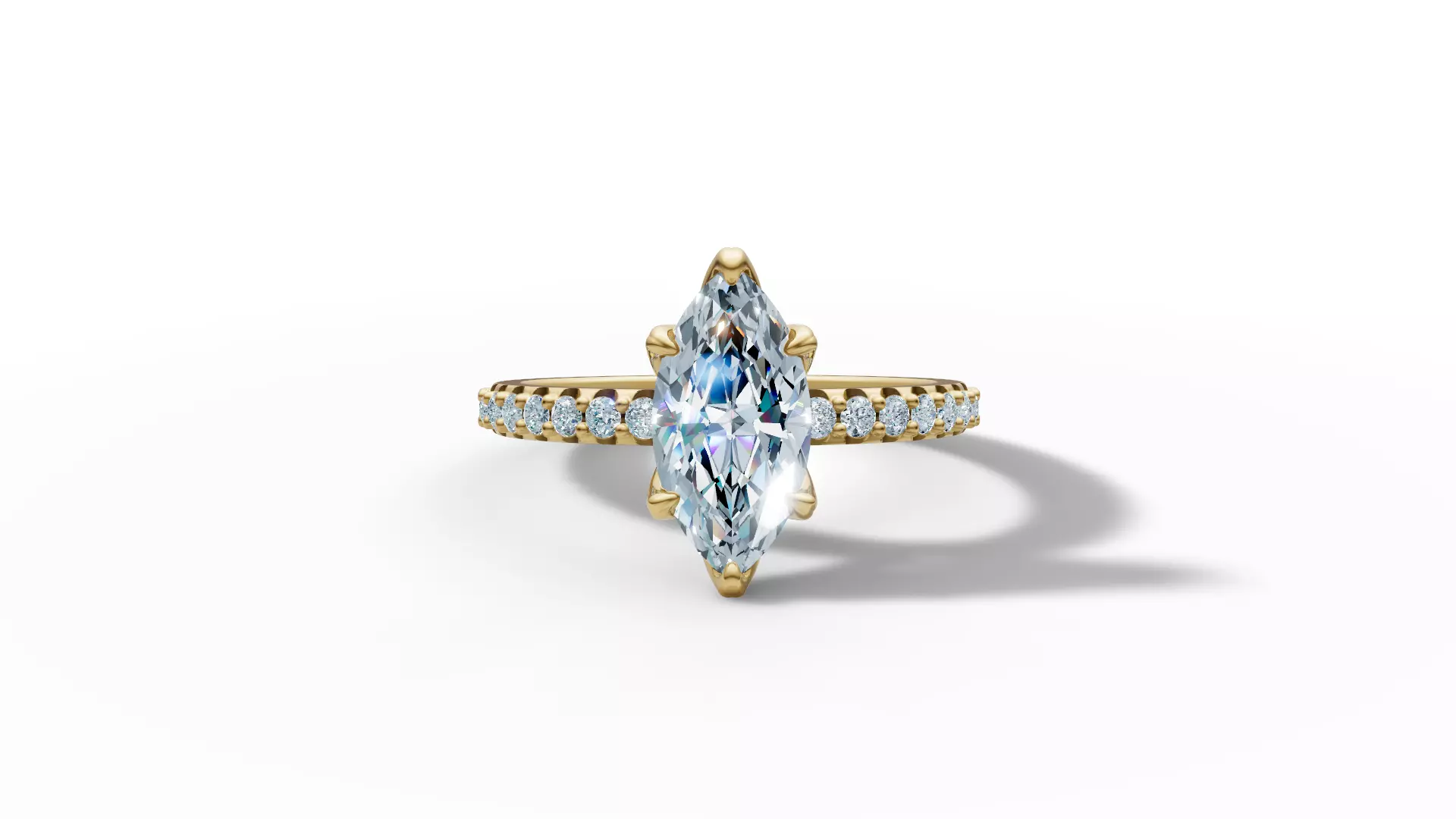 1ct Marquise Solitaire Engagement Ring Tulip Head 2 RINGS 3D Model Collection_35