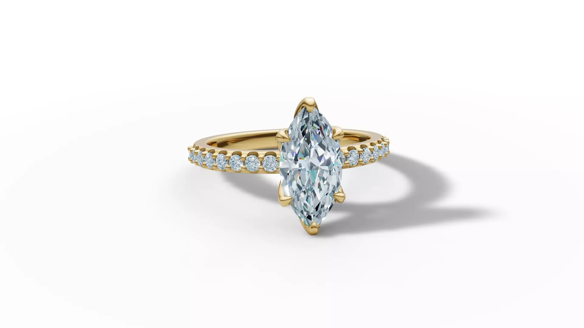 1ct Marquise Solitaire Engagement Ring Tulip Head 2 RINGS 3D Model Collection_38