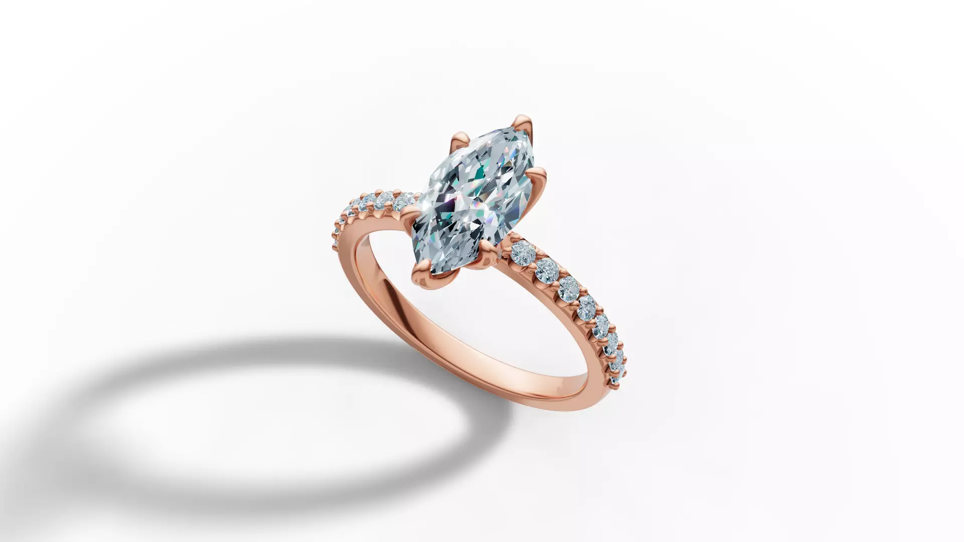 1ct Marquise Solitaire Engagement Ring Tulip Head 2 RINGS 3D Model Collection_31