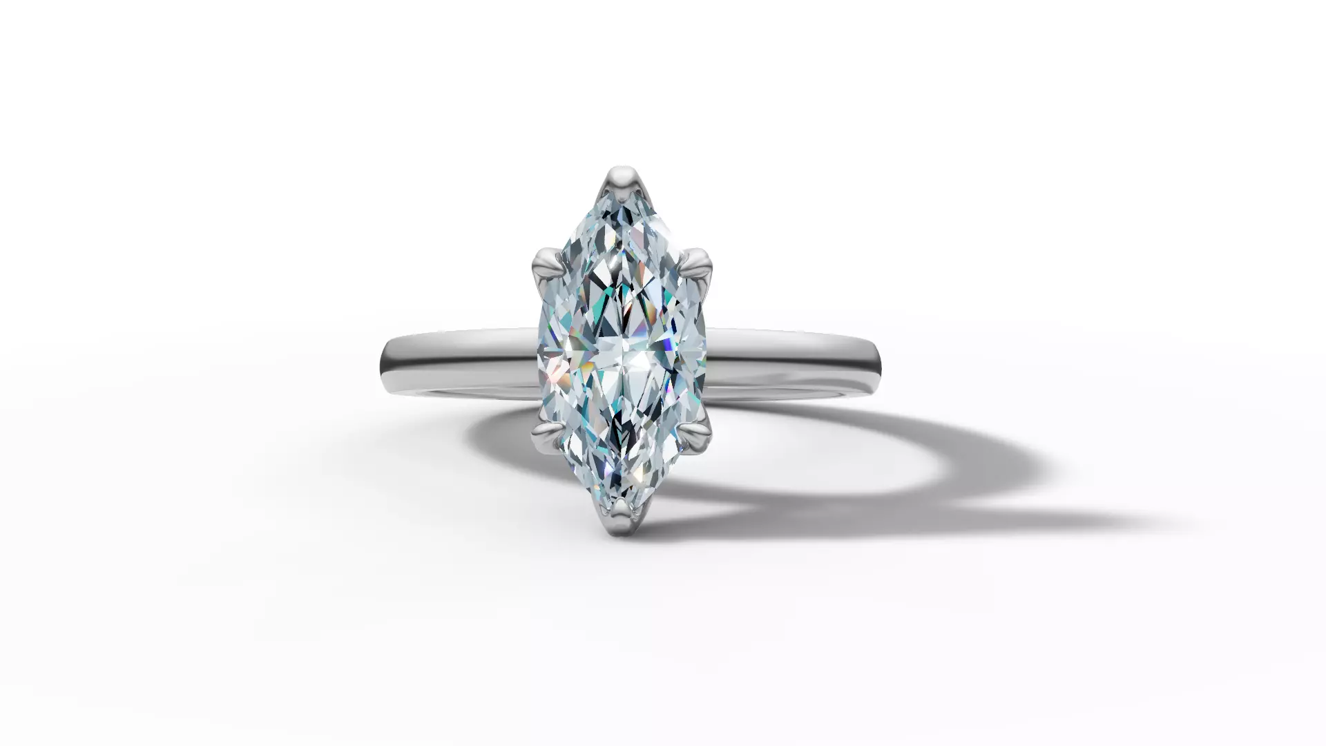 1ct Marquise Solitaire Engagement Ring Tulip Head 2 RINGS 3D Model Collection_15