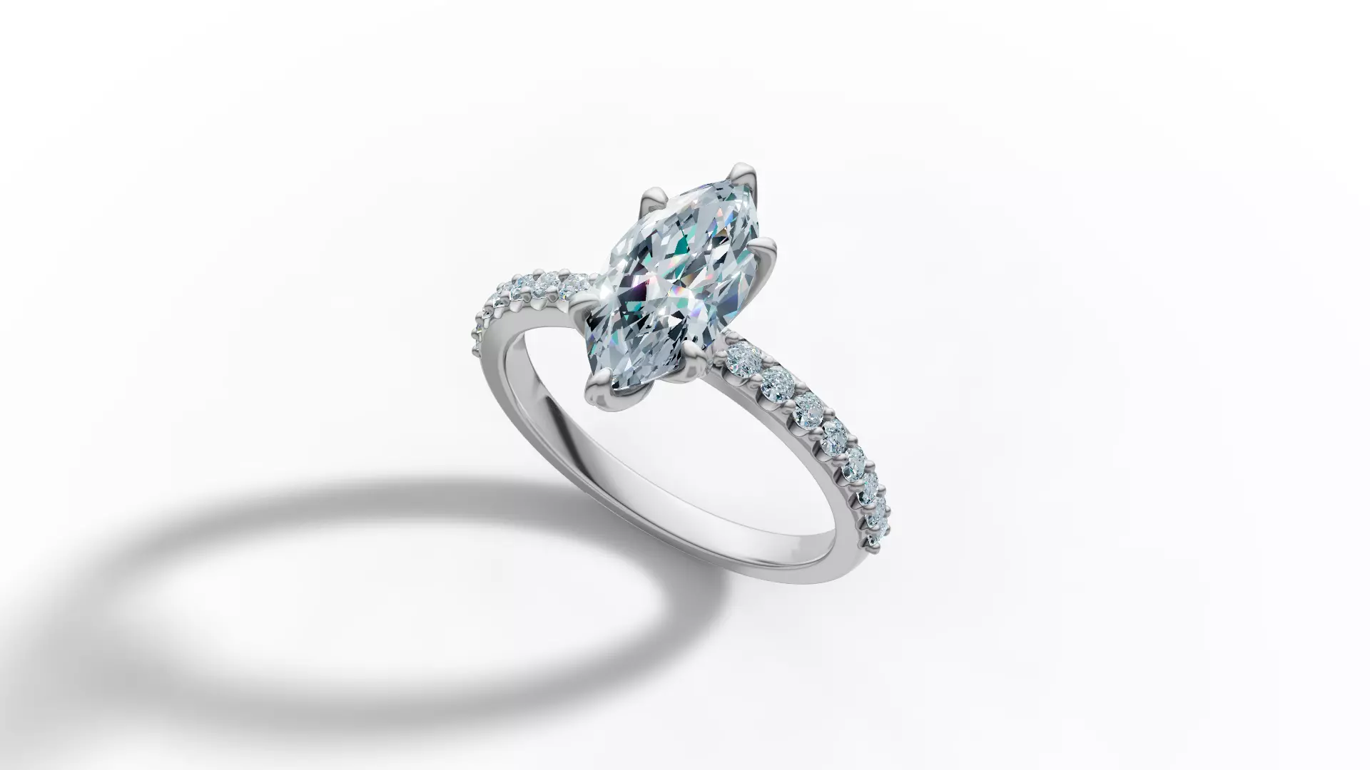 1ct Marquise Solitaire Engagement Ring Tulip Head 2 RINGS 3D Model Collection_33