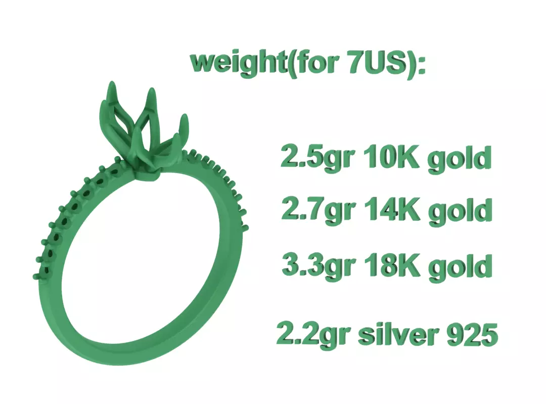 1ct Marquise Solitaire Engagement Ring Tulip Head 2 RINGS 3D Model Collection_10