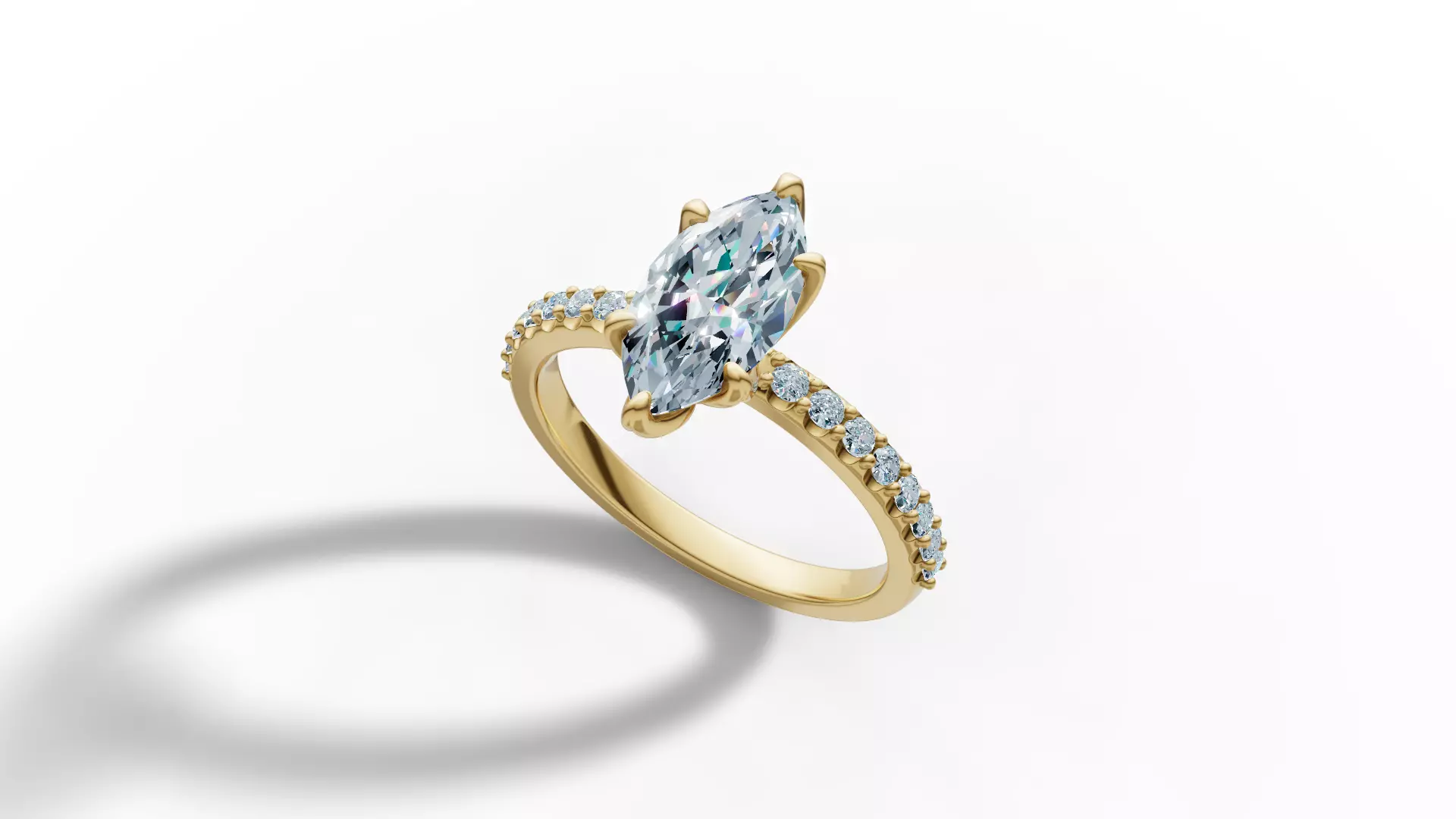 1ct Marquise Solitaire Engagement Ring Tulip Head 2 RINGS 3D Model Collection_32