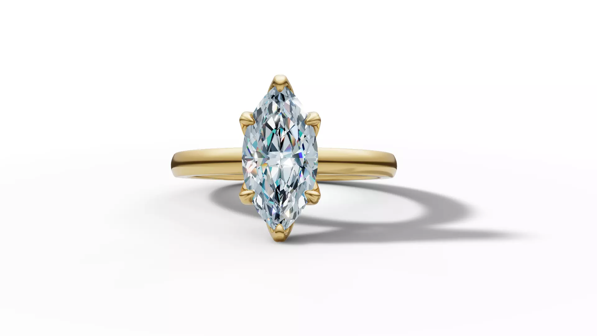 1ct Marquise Solitaire Engagement Ring Tulip Head 2 RINGS 3D Model Collection_14