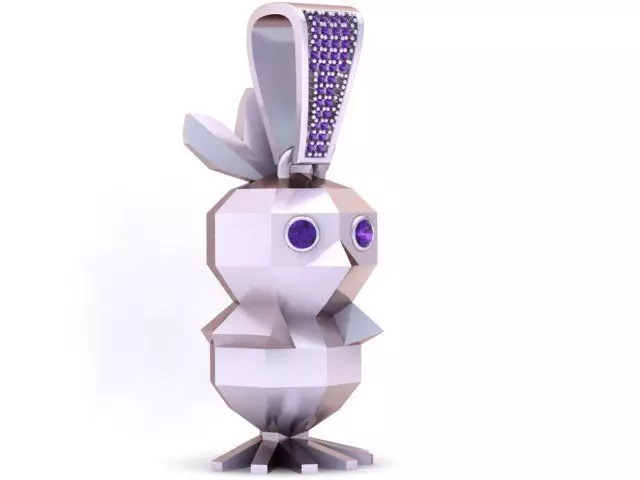 Low-Poly Bird Pendant 3D Printable Model 3D print model_3