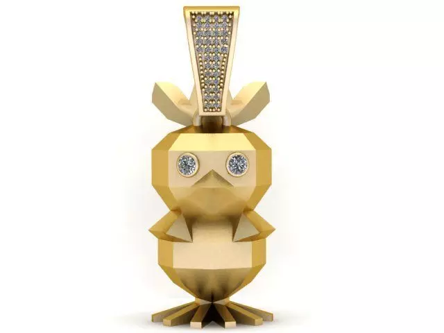 Low-Poly Bird Pendant 3D Printable Model 3D print model_1