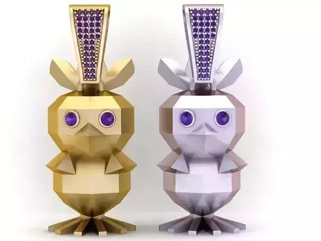 Low-Poly Bird Pendant  3D Printable Model