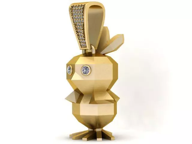 Low-Poly Bird Pendant 3D Printable Model 3D print model_2