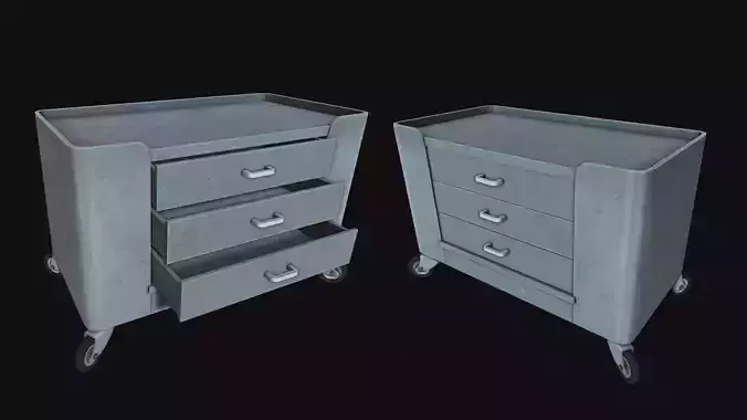 Old Industrial Steel Trolley