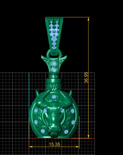 COW FACES POT PENDANT 3D PRIANTBLE MODEL 3D print model_4