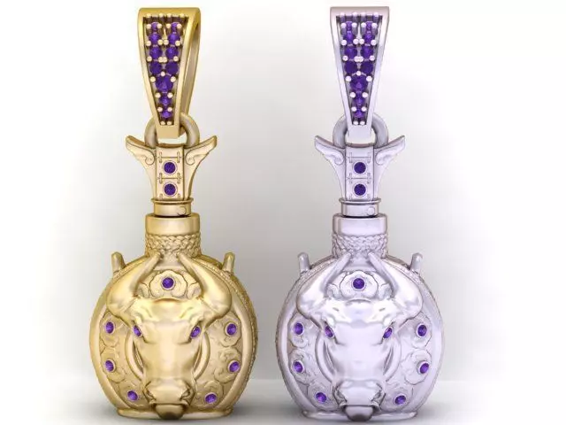 COW FACES POT PENDANT 3D PRIANTBLE MODEL 3D print model_0