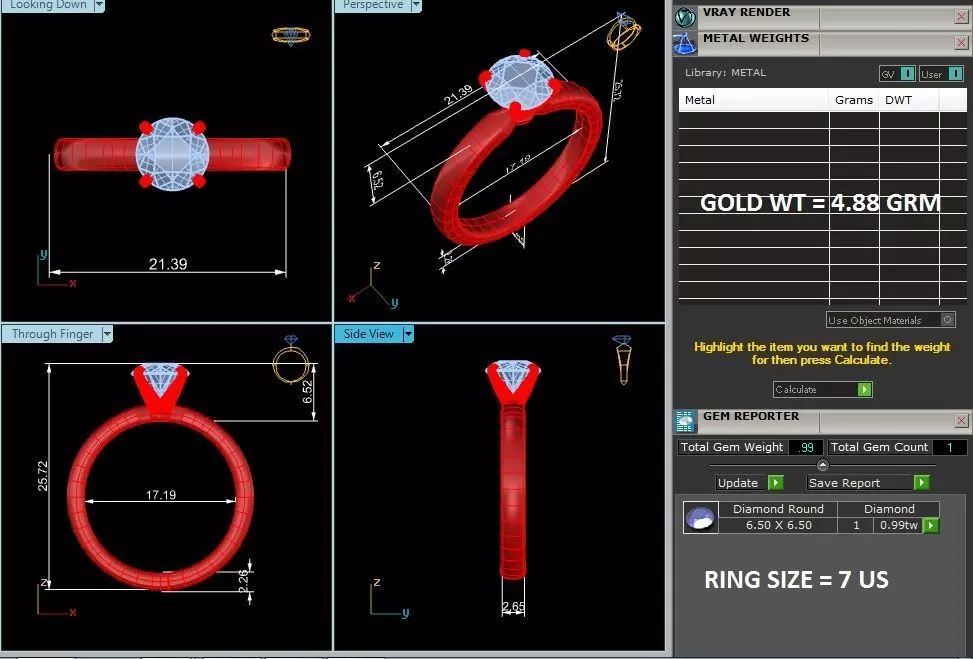 pack of 5 rings 3D print model_91