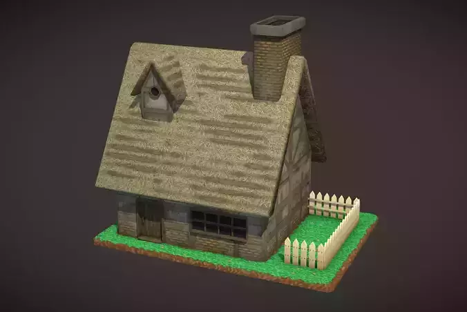 Medieval House Free low-poly 3D model