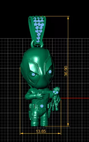 Cute Masked Hero Pendant  3D Printable Model 3D print model_5