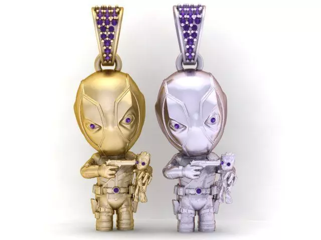 Cute Masked Hero Pendant  3D Printable Model 3D print model_0