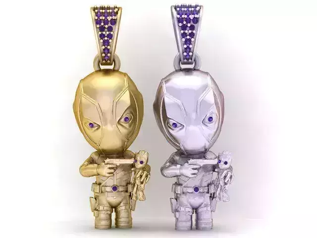 Cute Masked Hero Pendant  3D Printable Model