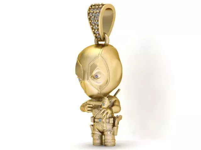 Cute Masked Hero Pendant  3D Printable Model 3D print model_2