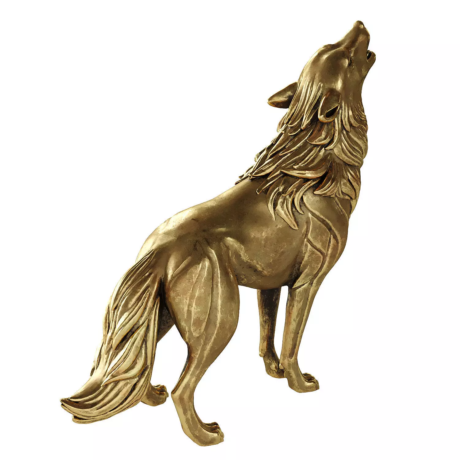 wolf statue  3D model_1