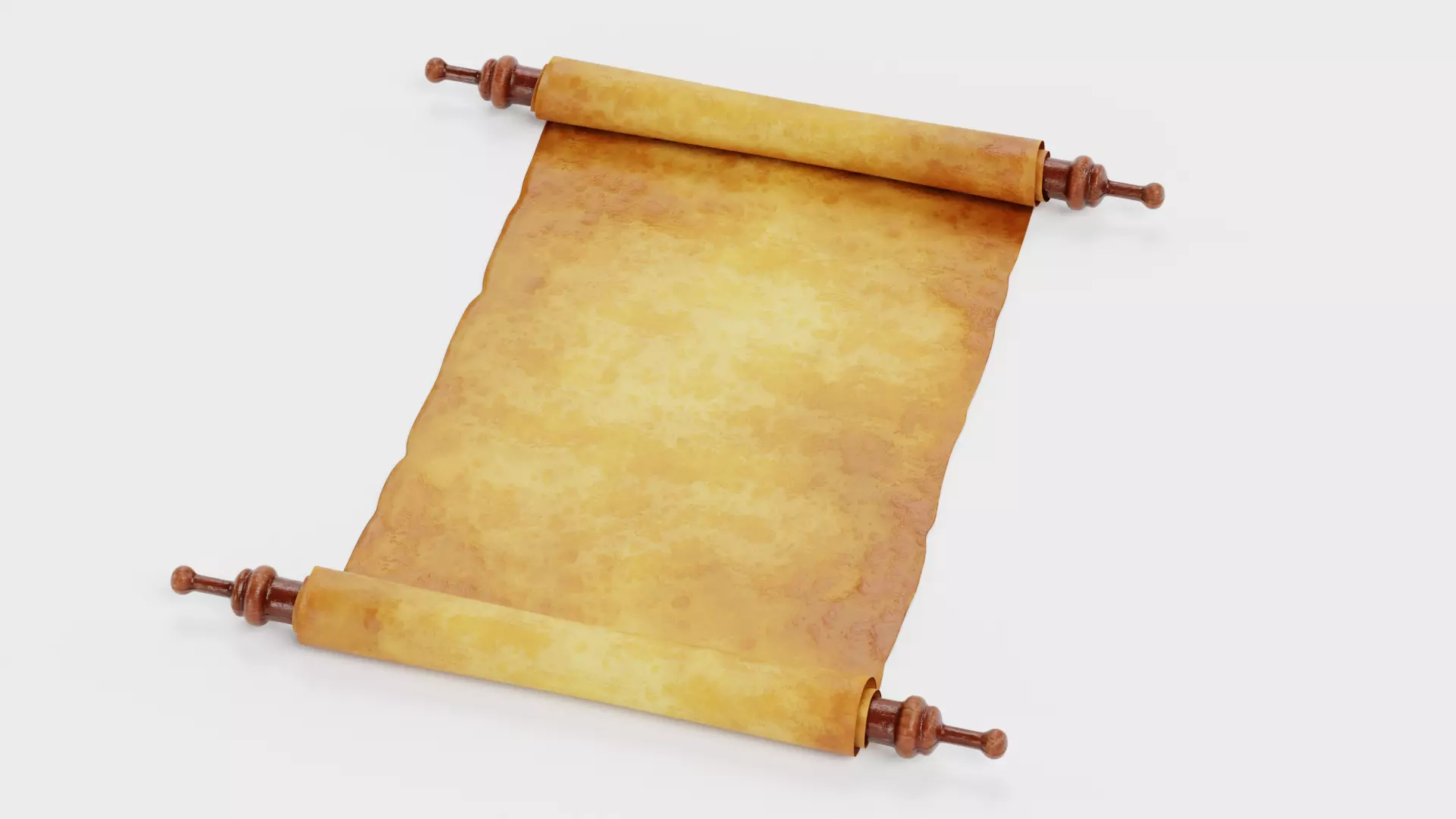 Scroll V1 - Medieval Paper Roll Prop Low-poly 3D model_3