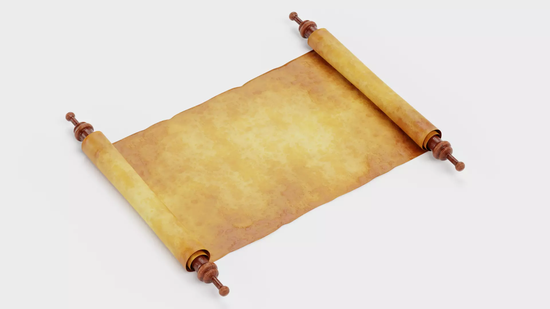 Scroll V1 - Medieval Paper Roll Prop Low-poly 3D model_2