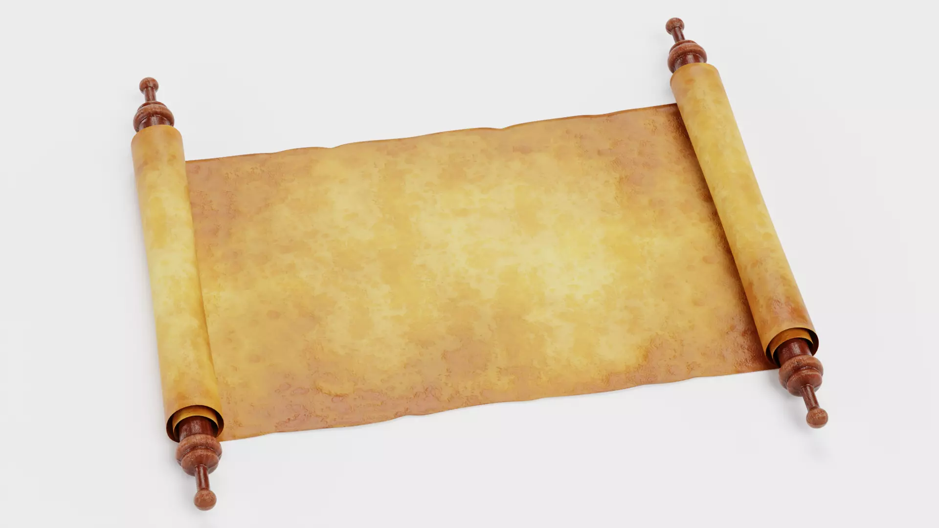 Scroll V1 - Medieval Paper Roll Prop Low-poly 3D model_1