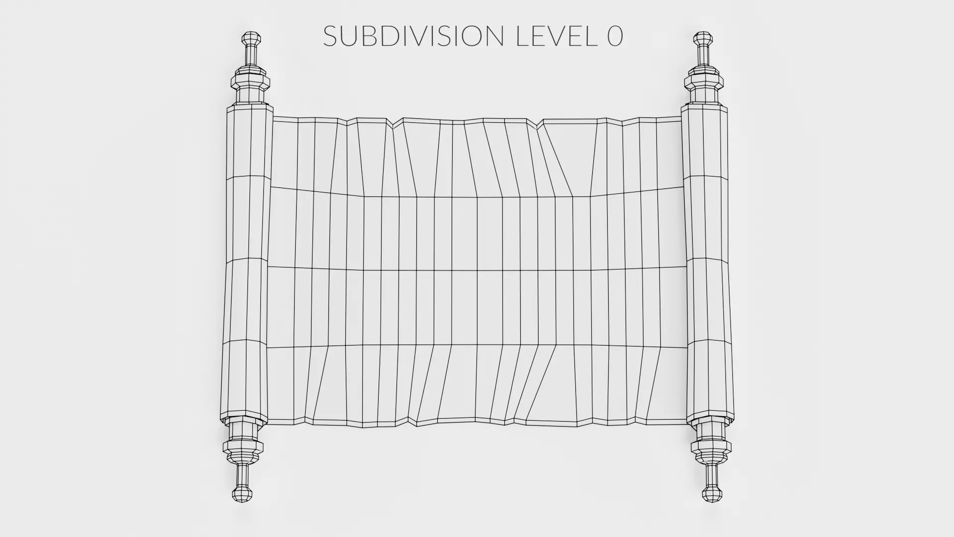 Scroll V1 - Medieval Paper Roll Prop Low-poly 3D model_8