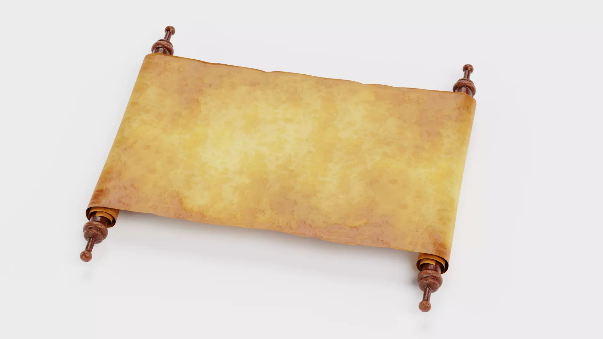 Scroll V1 - Medieval Paper Roll Prop Low-poly 3D model_6