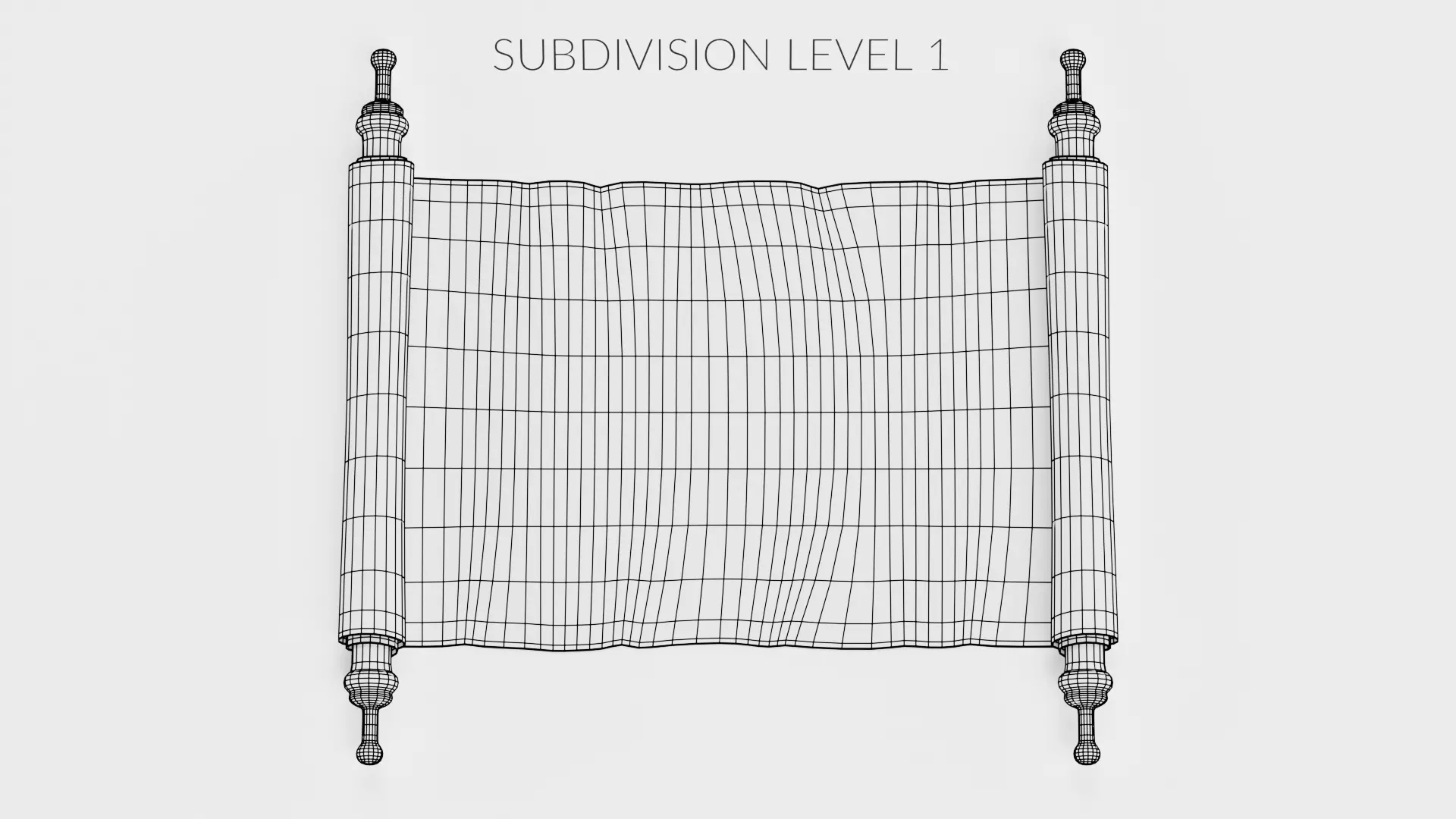 Scroll V1 - Medieval Paper Roll Prop Low-poly 3D model_9