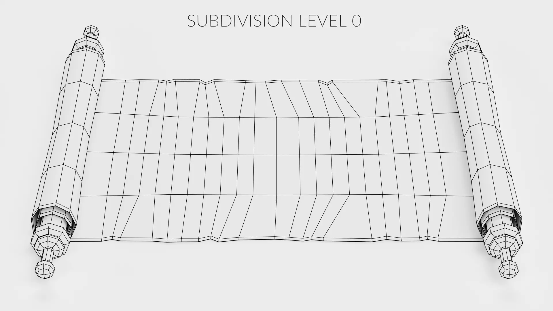 Scroll V1 - Medieval Paper Roll Prop Low-poly 3D model_10