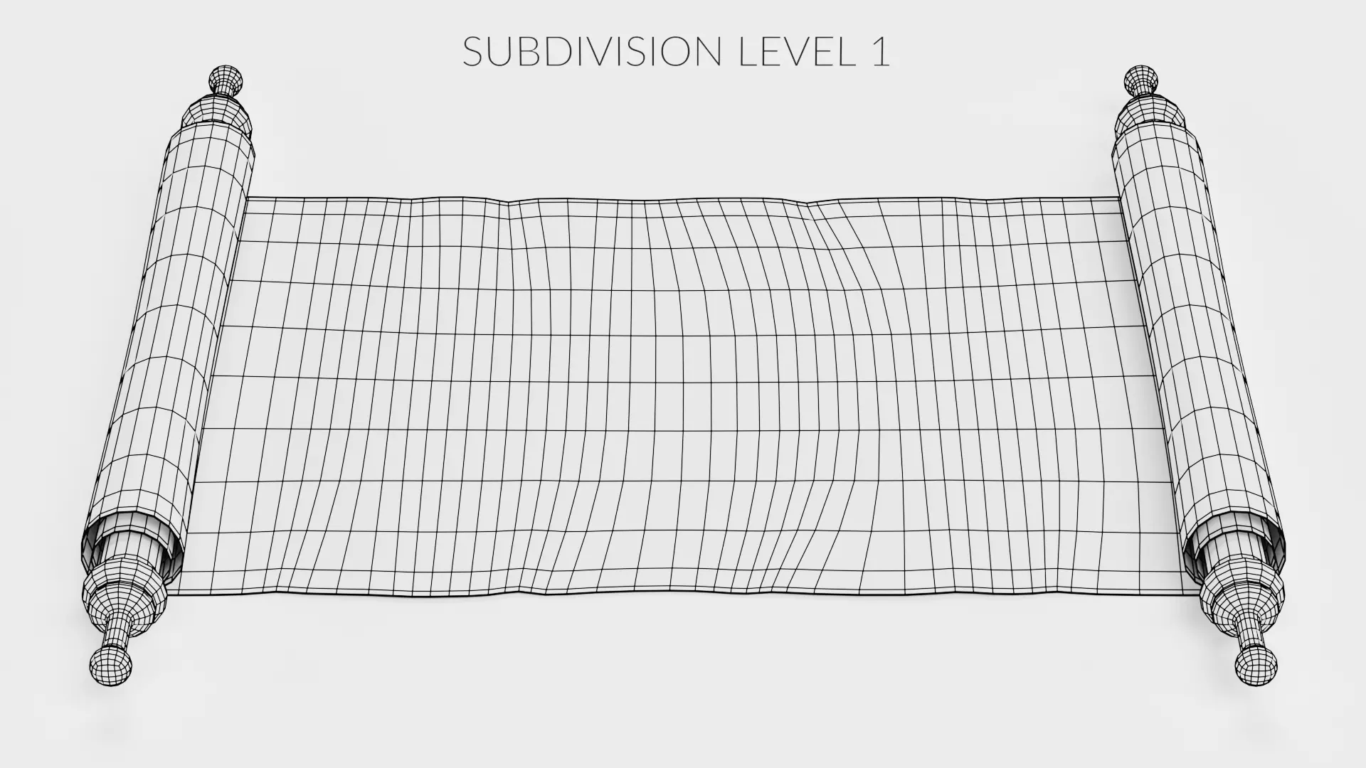 Scroll V1 - Medieval Paper Roll Prop Low-poly 3D model_11