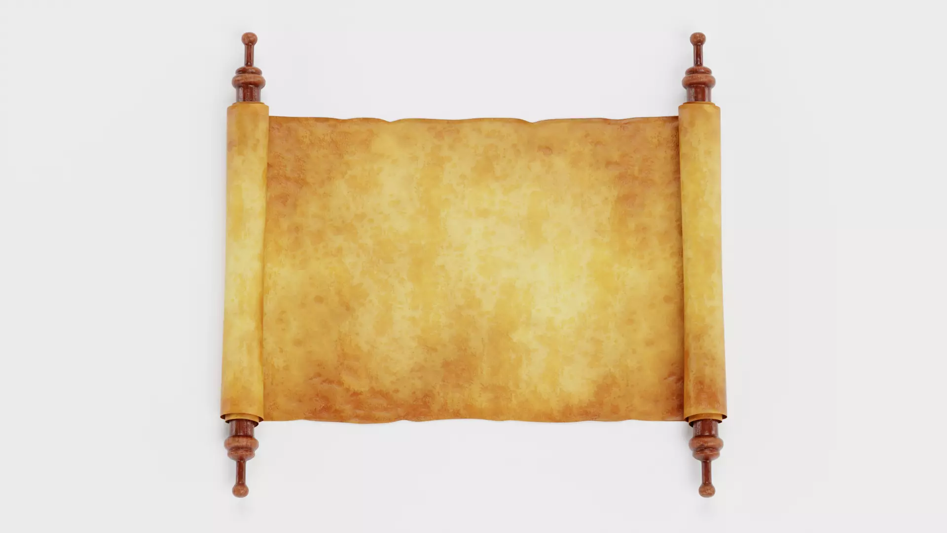 Scroll V1 - Medieval Paper Roll Prop Low-poly 3D model_0