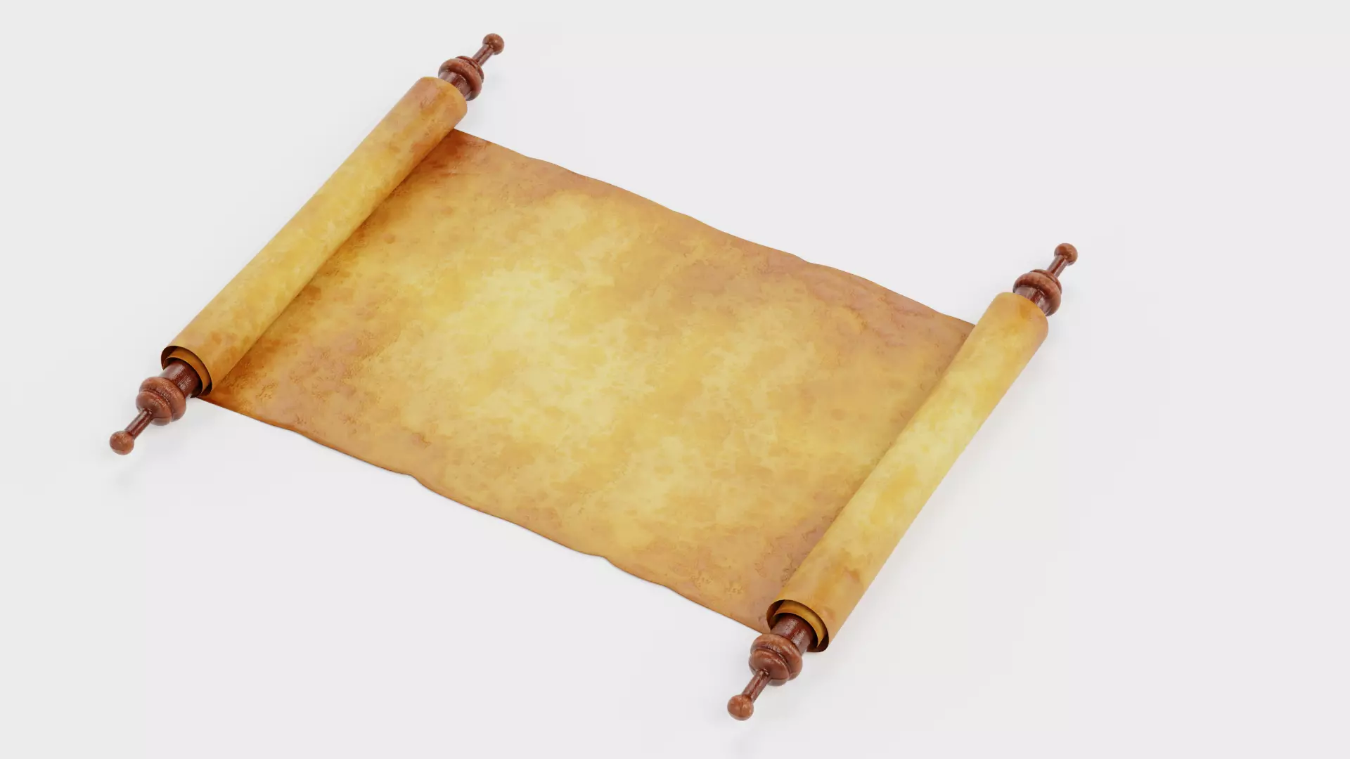 Scroll V1 - Medieval Paper Roll Prop Low-poly 3D model_4