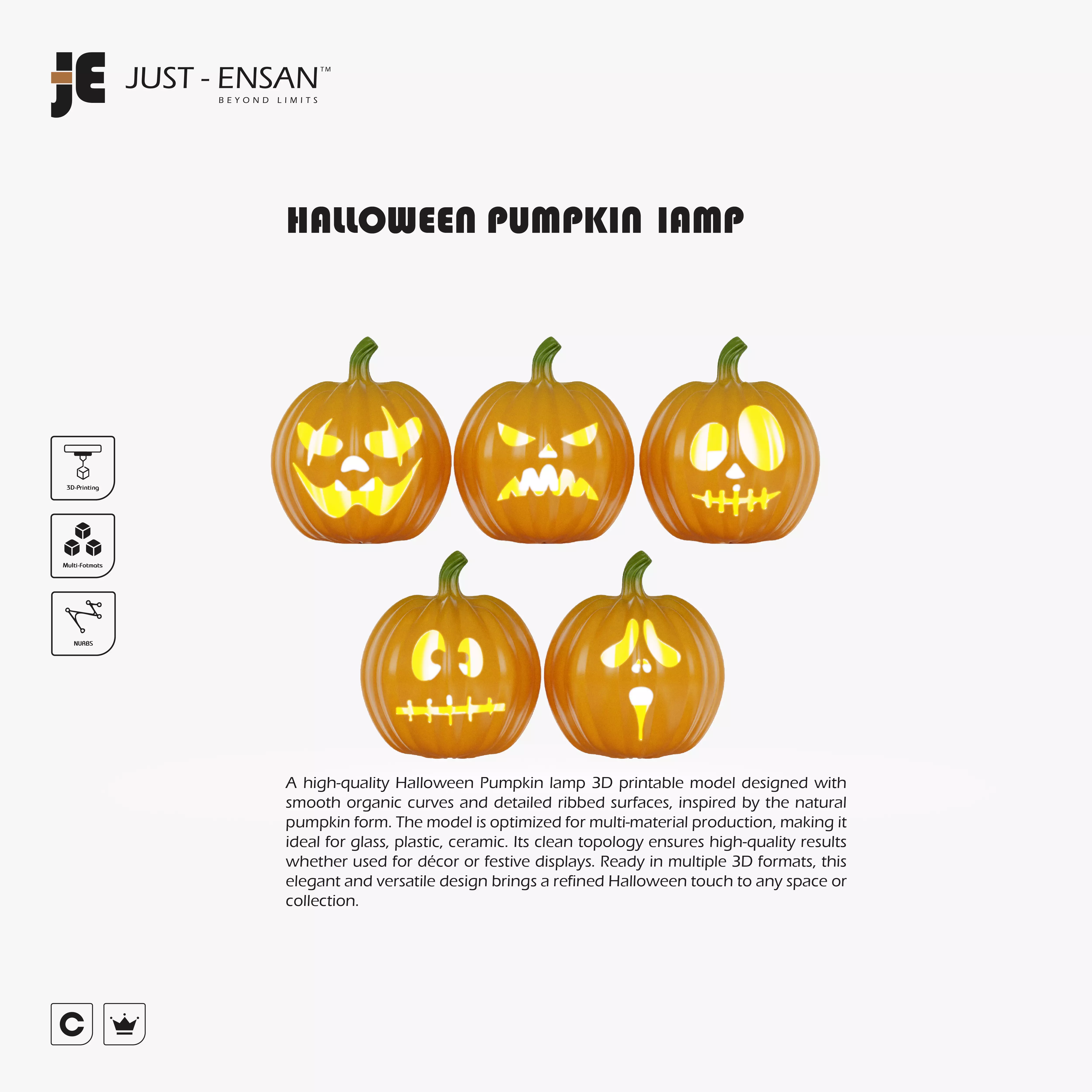 Halloween Pumpkin lamp 3D print model_0